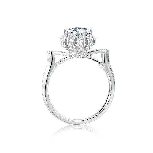 Simplest Engagement Silver Ring For Women Wedding Ring Four Prong Crystal  925 Silver Jewelry Rings For Anniversary